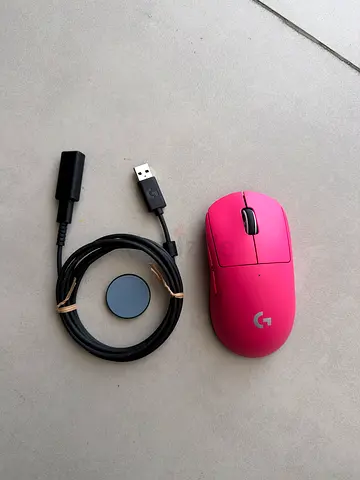 Pink Logitech G PRO superlight 2 with all accessories