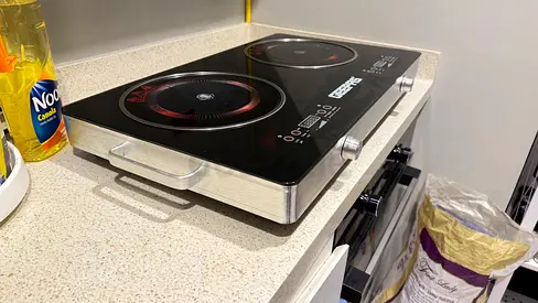 Double Burner Electric Induction Cooktop - Portable, Glass Top