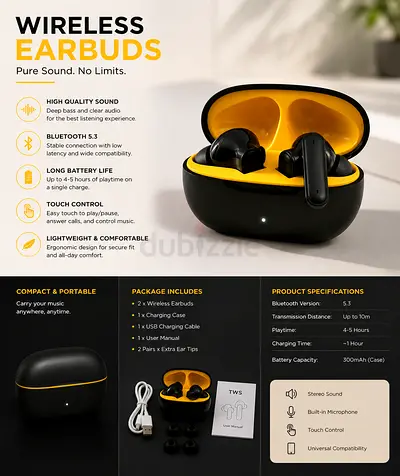 🔥 Premium Wireless Earbuds 🔥