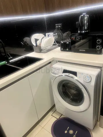 Front Load Washing Machine - Compact White Unit (Good Working Condition)