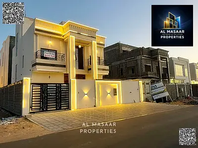 Luxury villa for sale in Al Helio 2, Ajman. Modern and elegant design with super deluxe finishes. P