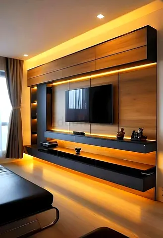 Luxury Floating TV Wall Unit UAE | Modern TV Console  Wall Panel Design
