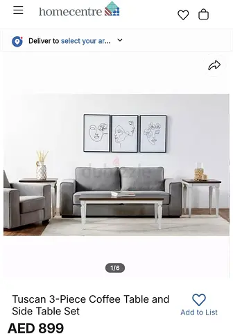 Tuscan 3-Piece Coffe Table N Side Table Set