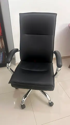 Black High-Back Executive Office Chair - Leatherette, Good Condition