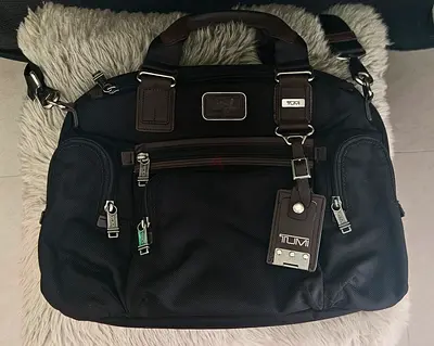 Tumi Alpha Bravo Brooks Slim Briefcase / Laptop Bag - Black Nylon