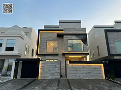 Luxury two-story villa with a rooftop terrace in Al Yasmin, Ajman, with a swimming pool, at a specia