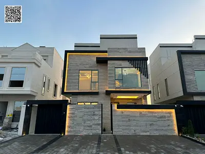 Luxury two-story villa with a rooftop terrace in Al Yasmin, Ajman, with a swimming pool, at a special price and in a strategic location close to Dubai