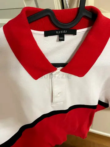 Authentic Gucci White and red polo shirt (XL- good condition