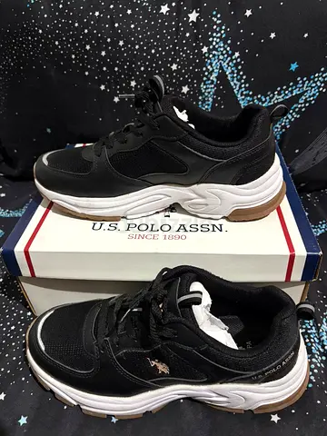 US Polo Assn. Men’s Black Sneakers - Lightly Used, Size 38