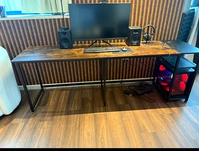 Large Industrial Style Gaming and Study Desk