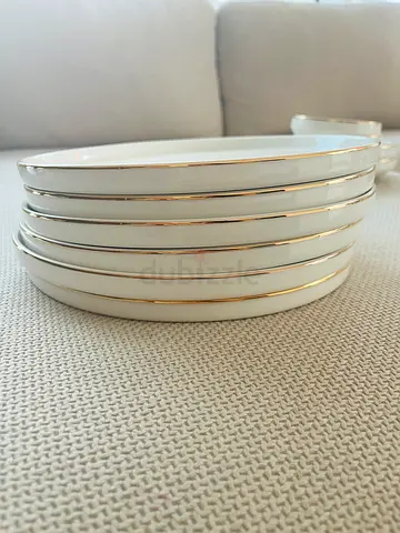 6 Round Plates (Gold  Elegant)