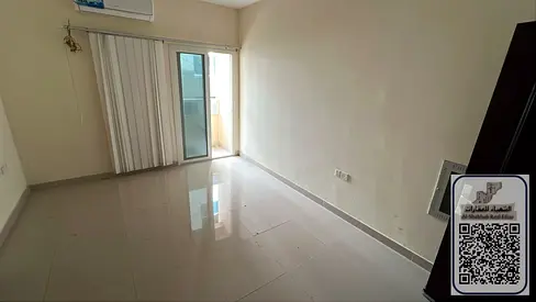 Studio apartment with balcony in Al Hamidiya area, opposite the courthouse and Ajman University. Ample space, elegant design, close to all services an