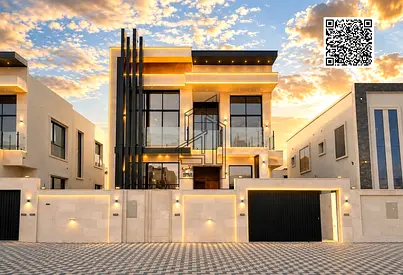 Villa for sale in Al Amrah, Ajman | 4 master bedrooms + majlis + 2 living rooms | 15m front setback | Freehold | Price negotiable