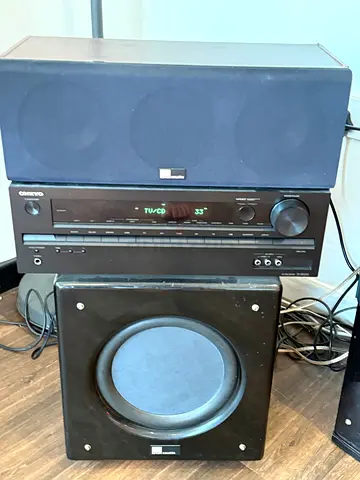 Onkyo AV Receiver with Subwoofer and Speakers