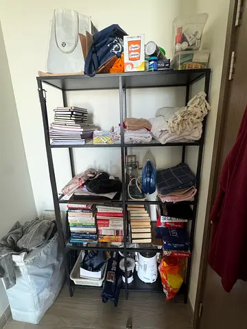 Metal Open Shelving Unit / Bookcase — 4-Tier Industrial Style