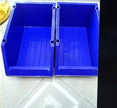 1 pc Blue Plastic Storage Bins - Stackable,