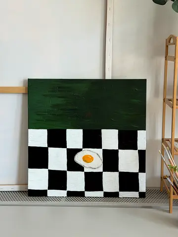 Breakfast on canvas, Acrylic on Canvas, 50×50 cm