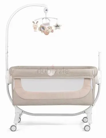 CAM Bedside Bassinet / Cradle with Mobile - Neutral Beige