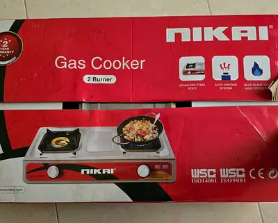 Nikai Double Gas Burner with Auto Ignition System,