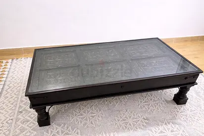 Hand-Carved Antique Solid Wood Coffee Table