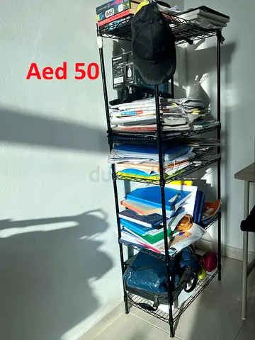 Black Metal Wire Storage Rack with 5 Shelves