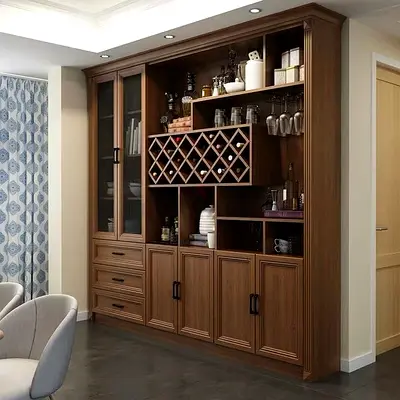 Large Wooden Wine  Display Cabinet with Storage