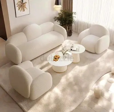 Modern Boucle Sofa and Armchair Living Room Set