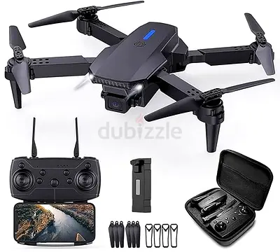Brand New Foldable 4K Camera Drone with Remote, Extra Battery  Carry Case - Used