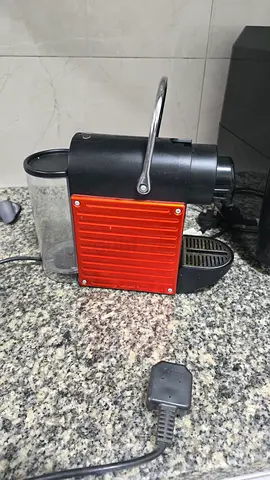 Compact Nespresso-style Espresso Machine (Used) - Red/Black with Nespresso milk frothers