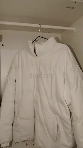 White puffer jacket, men’s medium - lightly used