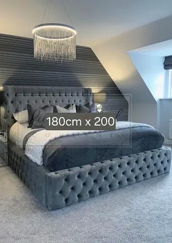 Brand New Luxury Velvet Bed – Modern Designer King Size