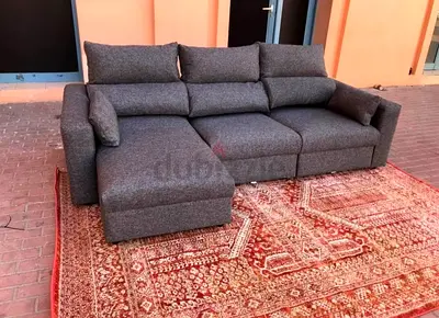 Perfect condition Ikea Eskilstuna L Shape Sofa bed with storage