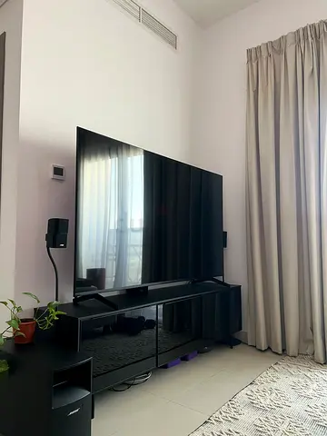 Elegant TV stand with cable compartment