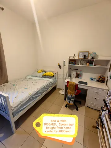 kids Bed with Study Table and Shelving - Good Condition