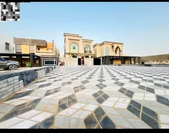 Luxurious villa for sale in Ajman, Al Waha 1 project, next to Azha, near the main street. 3 floors, 