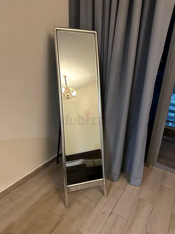 Full-length freestanding silver mirror - good condition