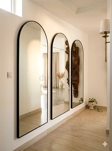Arched Wall Mirrors with Black Frame