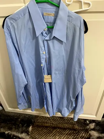 Brand new Authentic BurberryLight blue long-sleeve button-up shirt (mens)