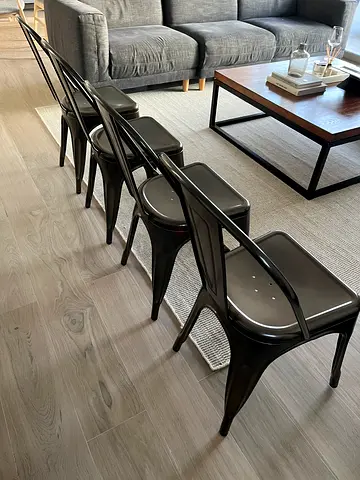 Set of 8 Industrial Metal Bar Stools – Vintage look
