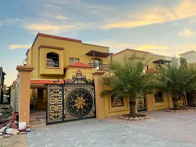 🏡 Villa for sale in Al Muwaihat 1, 5 master bedrooms, electricity included, 5 years old, land area 5000 ft², priced at 2.3 million