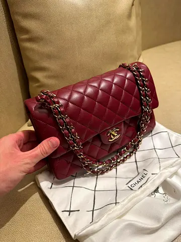 Classic Chanel Quilted Medium Double Flap Bag - Burgundy
