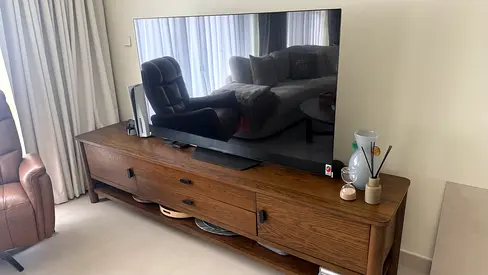 Solid Wood TV Console / Media Unit - Walnut Finish