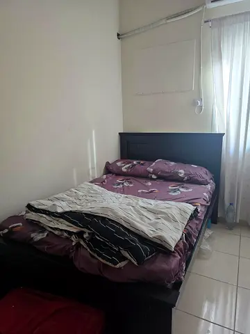 Dark Wood Bed Frame with Headboard