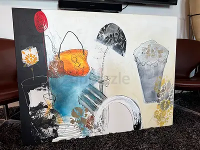 Large Modern Abstract Canvas Painting, 118x88cm