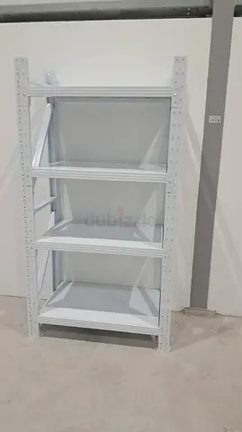 Heavy-duty Metal Storage Rack - 4 Shelves, white size 1m