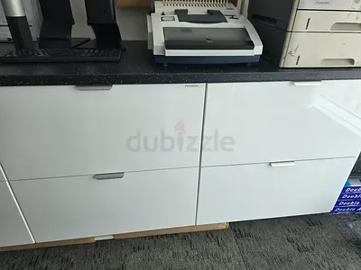 White Under-Counter Office Storage Cabinets (Set of 4 Drawers)