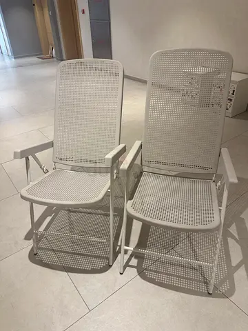 Set of 2 White Metal Mesh Dining/Outdoor Chairs - ( Free Delivery)