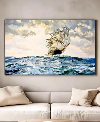Original Oil Painting Ship at Sea | Luxury Wall Art