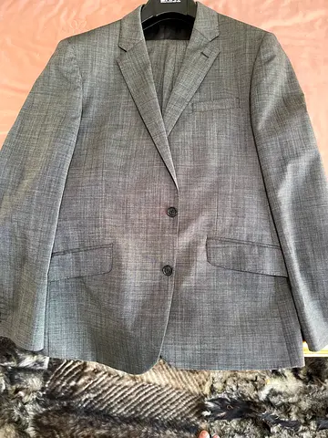 TM Lewin Grey Mens Blazer Suit Slim Fit, Size Noted on Tag