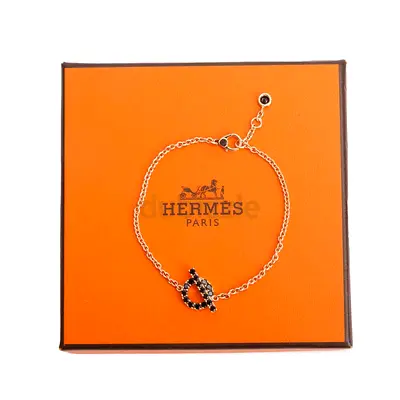 Authentic Hermès Rose Gold Black Spinel Bracelet